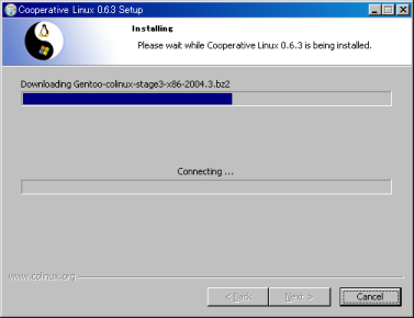 coLinuxインストール画面6